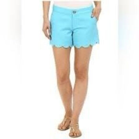 Lilly Pulitzer Womens The Buttercup Short Sz 8 Scalloped Hem Pockets Stretch Hor